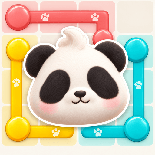Flowboo app icon featuring a panda and colourful puzzle paths